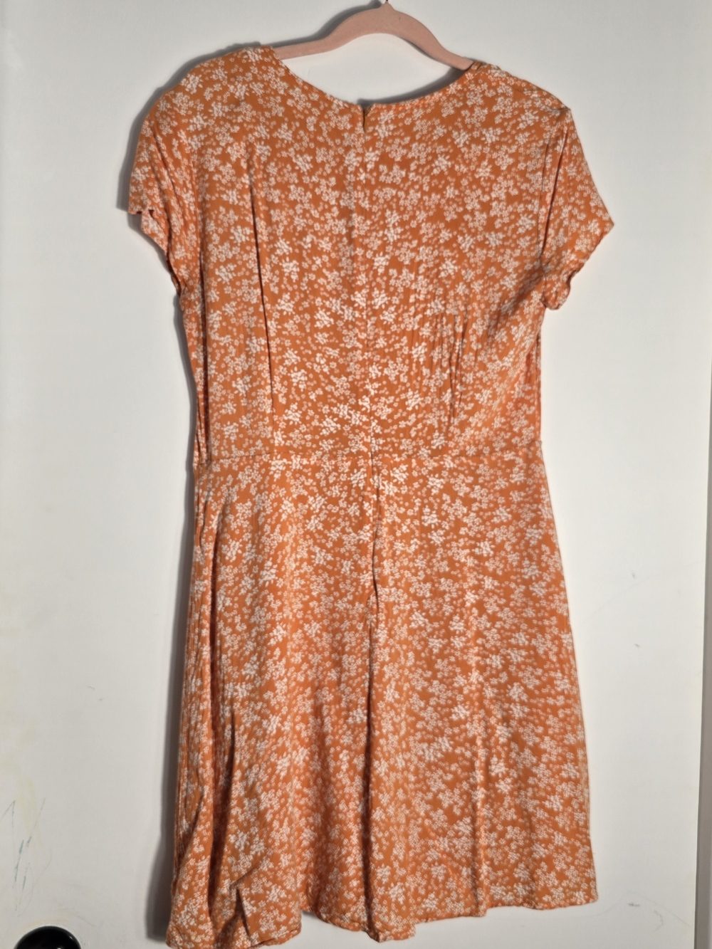 Dynamite Orange Short-Sleeve Floral Mini Dress - Picture 2 of 5